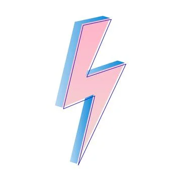 Three-dimensional lightning icon, flash sign, Vector isolated illustration Stock Illustration