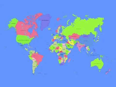 Three dimensional map of The Earth Stock Illustration