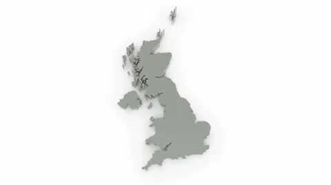 Three-dimensional map of England. Stock Footage 48779306