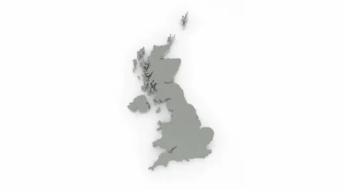 Three-dimensional map of England. Stock Footage 48861538