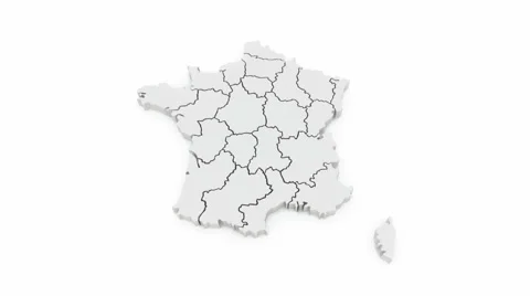 Three-dimensional map of France. Stock Footage 48778835