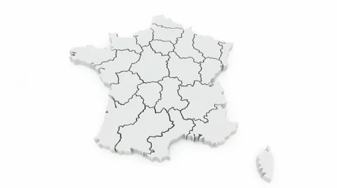 Three-dimensional map of France. Stock Footage 48859497