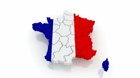Three-dimensional map of France. Stock Footage 48860962