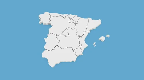 Three-dimensional map of Spain. Stock Footage 48780134