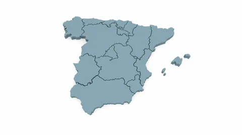 Three-dimensional map of Spain. Stock Footage 48780564