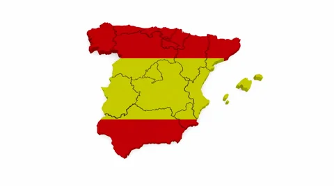 Three-dimensional map of Spain. Stock Footage 48863913