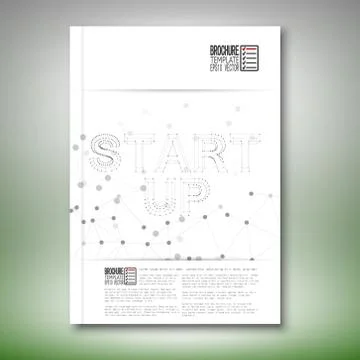 Three dimensional mesh stylish word start up. Brochure, flyer or report for Stock Illustration