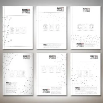 Three dimensional mesh stylish words- seo, web, www, url and other. Brochure, Stock Illustration