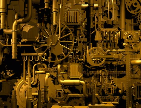 Three-dimensional model of the abstract industrial mechanism Stock Footage 61182116