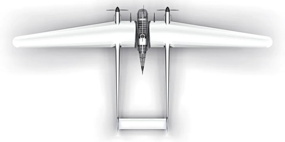 Three-dimensional model of the bomber aircraft of the second world war. Shiny Stock Illustration