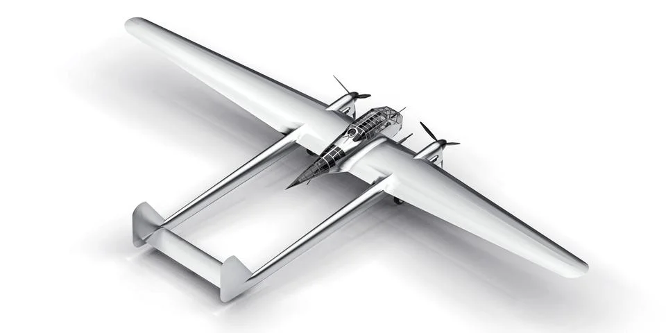 Three-dimensional model of the bomber aircraft of the second world war. Shiny Stock Illustration