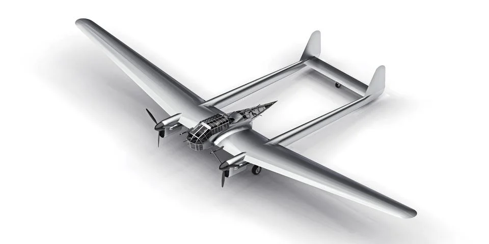Three-dimensional model of the bomber aircraft of the second world war. Shiny Stock Illustration