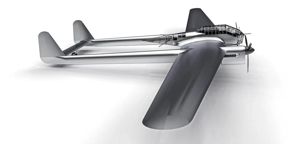 Three-dimensional model of the bomber aircraft of the second world war. Shiny Stock Illustration