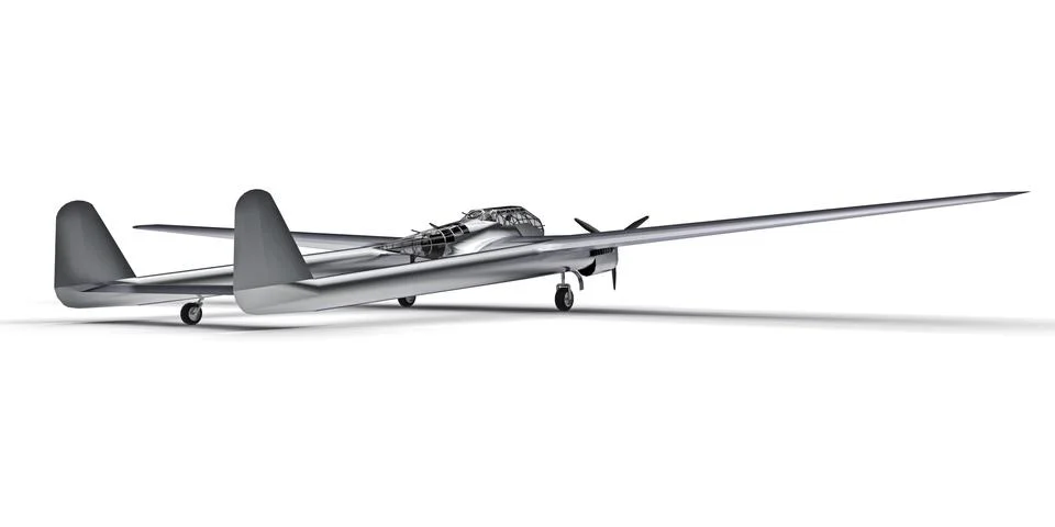 Three-dimensional model of the bomber aircraft of the second world war. Shiny Stock Illustration