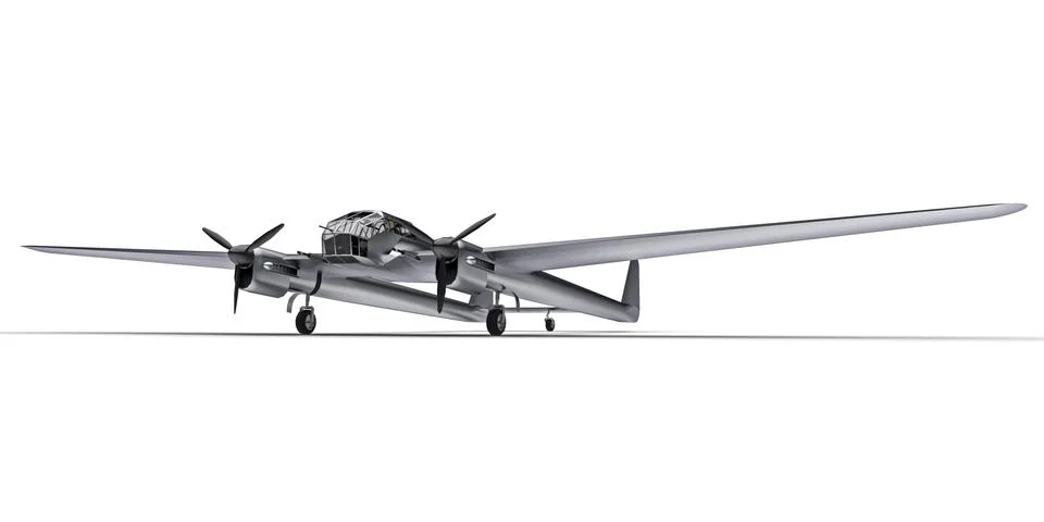 Three-dimensional model of the bomber aircraft of the second world war. Shiny Stock Illustration