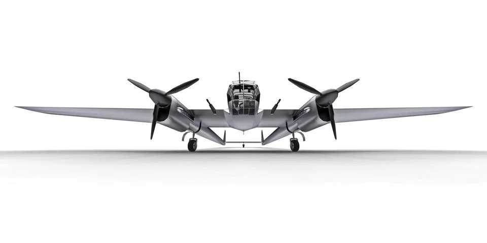 Three-dimensional model of the bomber aircraft of the second world war. Shiny Stock Illustration