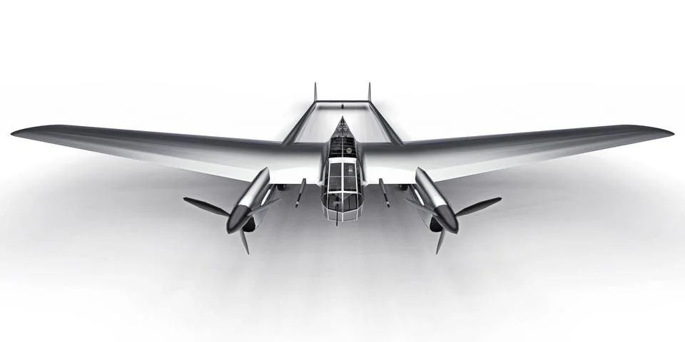 Three-dimensional model of the bomber aircraft of the second world war. Shiny Stock Illustration