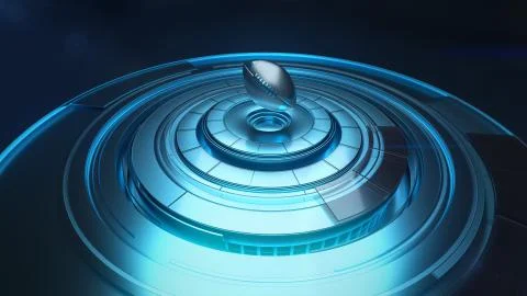 Three dimensional model of rugby ball 库存插图
