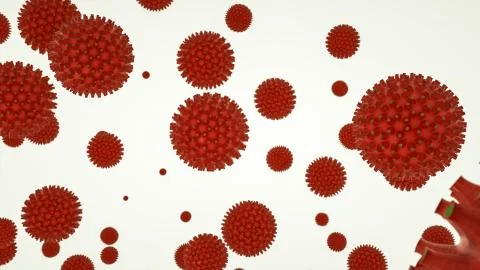 Three-dimensional model of a virus cell. coronovirus pandemic concept. 3d ren Stock Illustration