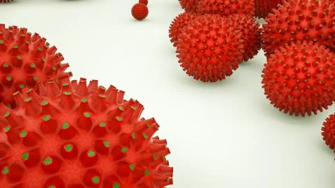 Three-dimensional model of a virus cell. coronovirus pandemic concept. 3d ren Stock Illustration