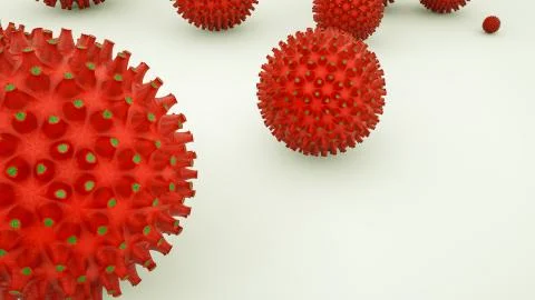 Three-dimensional model of a virus cell. coronovirus pandemic concept. 3d ren Stock Illustration