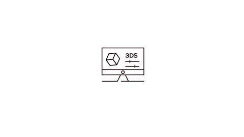 Three Dimensional Modeling Computer Line Icon Animation Stock Footage 346743758