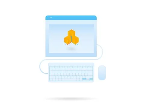 Three-dimensional modeling Illustrazione stock