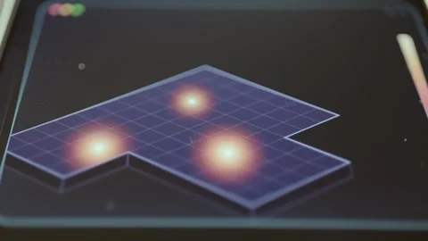 Three Dimensional Modular Platform on Technology Screen Stock Footage 341871311