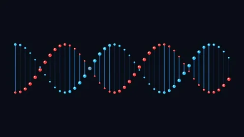 Three dimensional molecular DNA double helix strand rotating with glowing b.. 스톡 동영상 346187997