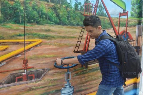 Three-dimensional mural painting 写真素材