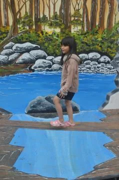 Three-dimensional mural painting Fotos Stock
