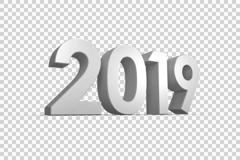 Three dimensional new year numbers in gray color イラスト素材