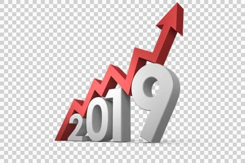 Three dimensional new year numbers with graph Stock Photos