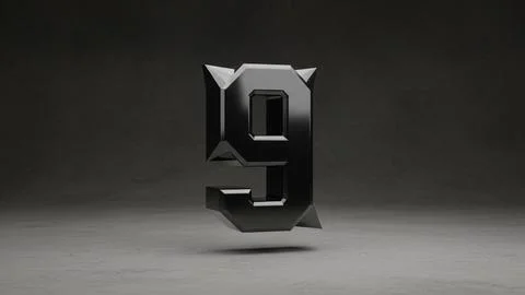 Three-dimensional number nine Stock Illustration