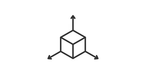 Three-dimensional object animated outline icon Stock Footage 129249530