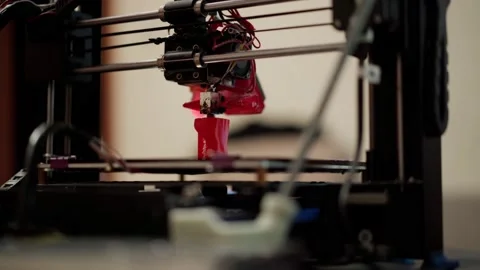 Three dimensional object created with 3d printer Stock Footage 159500200