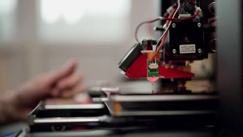 Three dimensional object created with 3d printer Stock Footage 159500929
