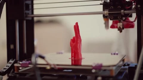 Three dimensional object created with 3d printer Stock Footage 159501230