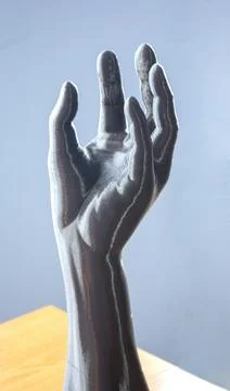Three-dimensional object printed 3D printer Interior model human hand fingers Stock Photos