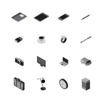 Three dimensional objects collection Stock Illustration