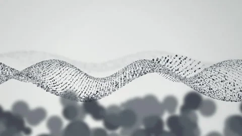 A three dimensional particle wave flows in a seamless loop Stock Footage 341665574