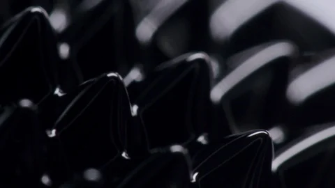 Three dimensional pattern of glossy black spikes moving around. ferrofluid Stock Footage 114183437