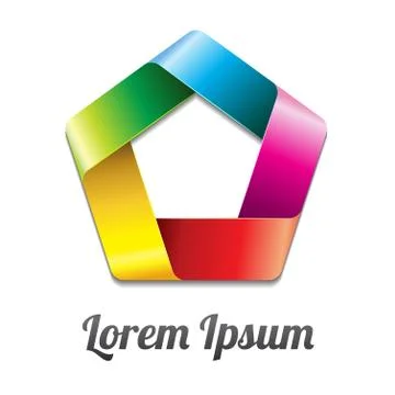 Three-dimensional Pentagon Infinite Ribbon Vector Logo Design Element 스톡 일러스트