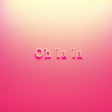 Three dimensional pink lettering reading oh la la Stock Illustration