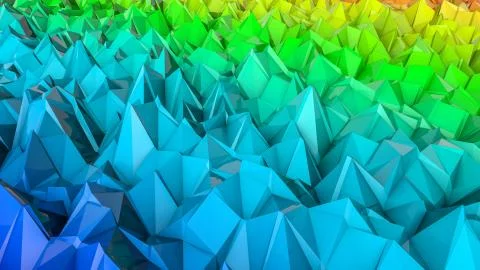 Three-dimensional plane of iridescent color. 3d render Stock Illustration