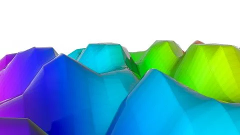 Three-dimensional plane of iridescent color. 3d render Stock Illustration