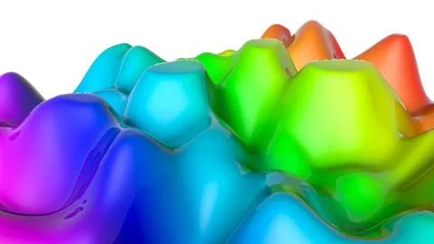 Three-dimensional plane of iridescent color. 3d render Stock Illustration