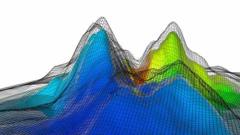 Three-dimensional plane of iridescent color. 3d render Stock Illustration