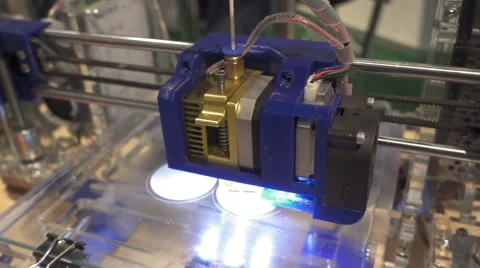 Three dimensional plastic 3d printer in laboratory Stock Footage 68069732