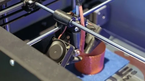 Three dimensional plastic 3d printer Stock Footage 71759049
